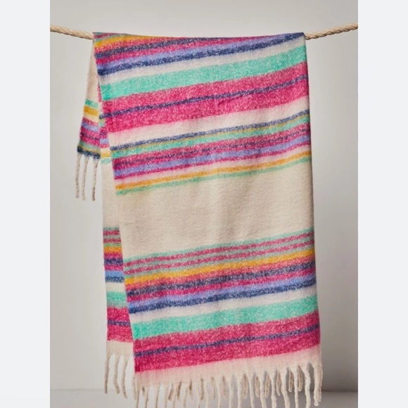 Free People Skye Stripe Fringe Blanket - Picture 2 of 4